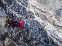 Negotiating the looong roof crux of Red Bull & Vodka (P1). Blew it just after the crux with only the anchors left to clip. Classic!<br><br>Photo: Janette Heung