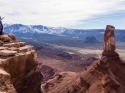 Taking in the view of Castleton Tower and the La Sal mountains from atop the Rectory
