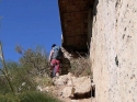 Past the traverse, heading up the broken corner.