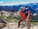 Belay atop P2. Liberty Bell via 'Beckey Route' - North Cascades, WA.