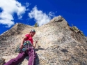 The crux of P4, 12' of unprotected 5.6 slab. Liberty Bell via 'Beckey Route' - North Cascades, WA.