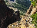 Looking down P1. Liberty Bell via 'Beckey Route' - North Cascades, WA.