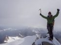 Eric on the pit stop, 4000m peak bagging rendezvous.  This stop, Mont Maudit (14,649'/4,465m) - Mont Blanc via Trois Monts