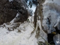 Looking down P2 [Bird Brain Boulevard - Ouray, CO]