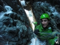 Looking down from the top of P1.  [Bird Brain Boulevard - Ouray, CO]
