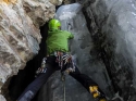 Leaving the belay on P6   [Bird Brain Boulevard - Ouray, CO]