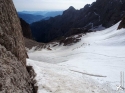 Looking back down the glacier from the start of the second via ferrata